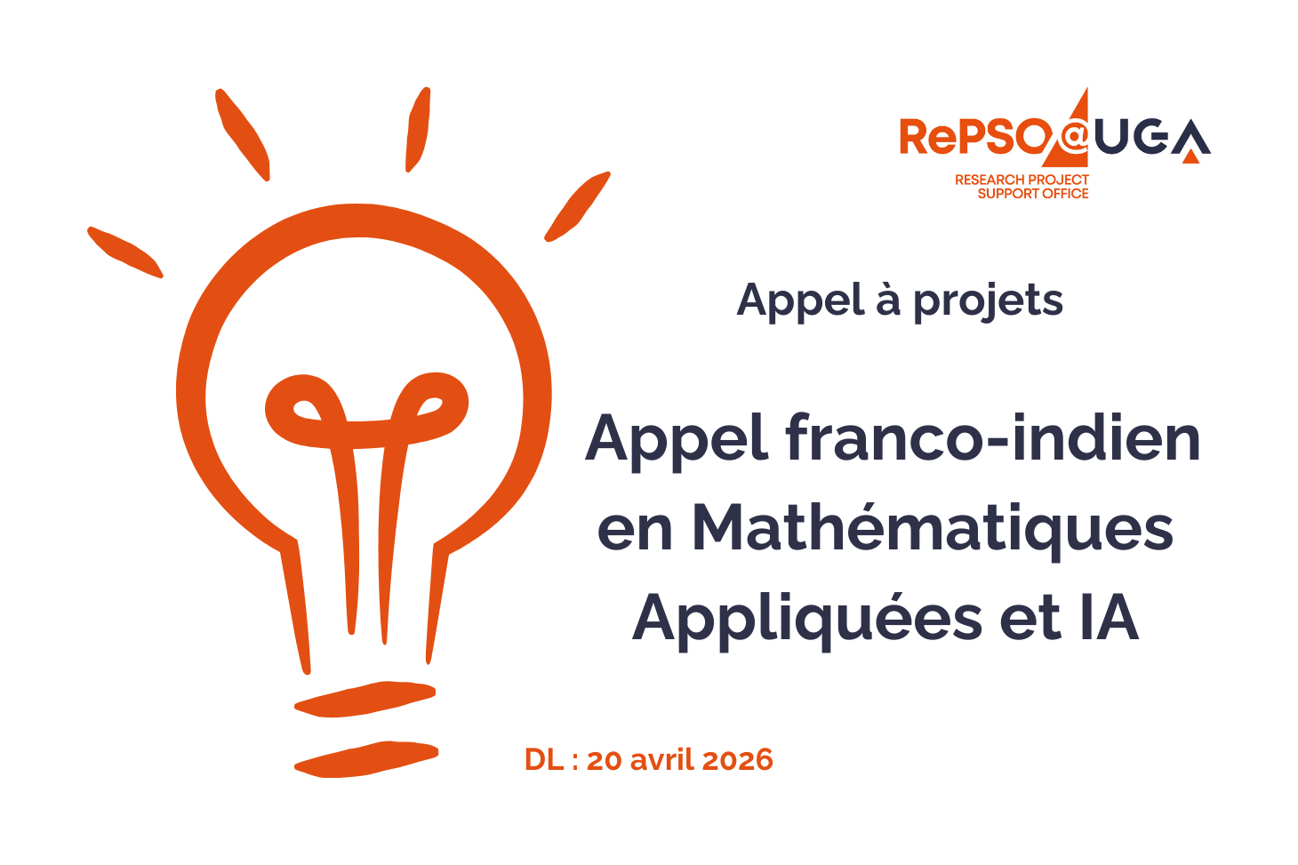 AAP conjoint franco - indien 2026 en Mathématiques Appliquées et Intelligence Artificielle RePSO